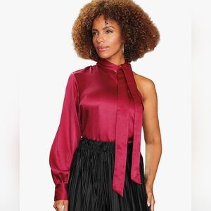 Elegant Red One-Shoulder Women's Top